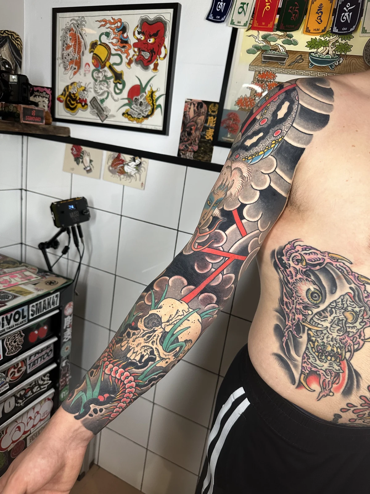 Tatuaje tradicional japonés realizado por Perea en No Glory Tattoo Parlour