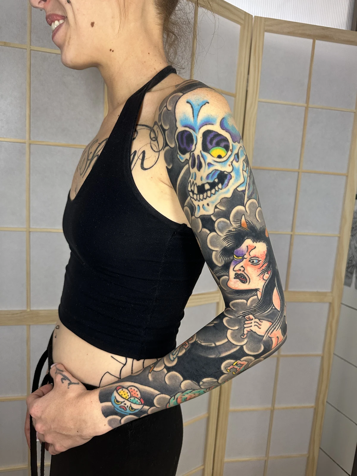 Tatuaje tradicional japonés realizado por Perea en No Glory Tattoo Parlour